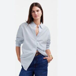 NWT Madewell Oversized Button-Up Shirt in Oxford | XXS
